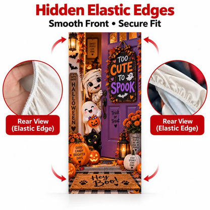 Christmas and Halloween Stretch Fabric Door Cover with Elastic Edges [YQT:ULO-261027-001:405284cc35371048]