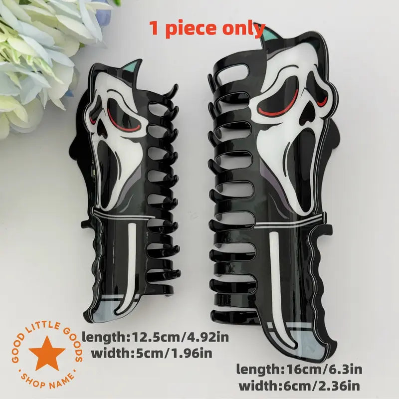 Halloween Claw Hair Clips with Horror Faces, Ghosts and Novelty Designs [YQT:ULO-261008-003:f51fb403b262b680]