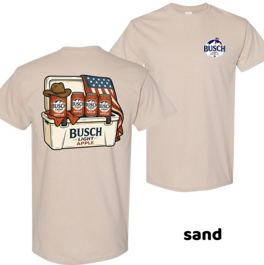 4th of July Busch Light Apple Tshirt – Unisex Shirt, Vintage Shirt, Hot Trend, Menswear Tops, Men's Cotton T-Shirt