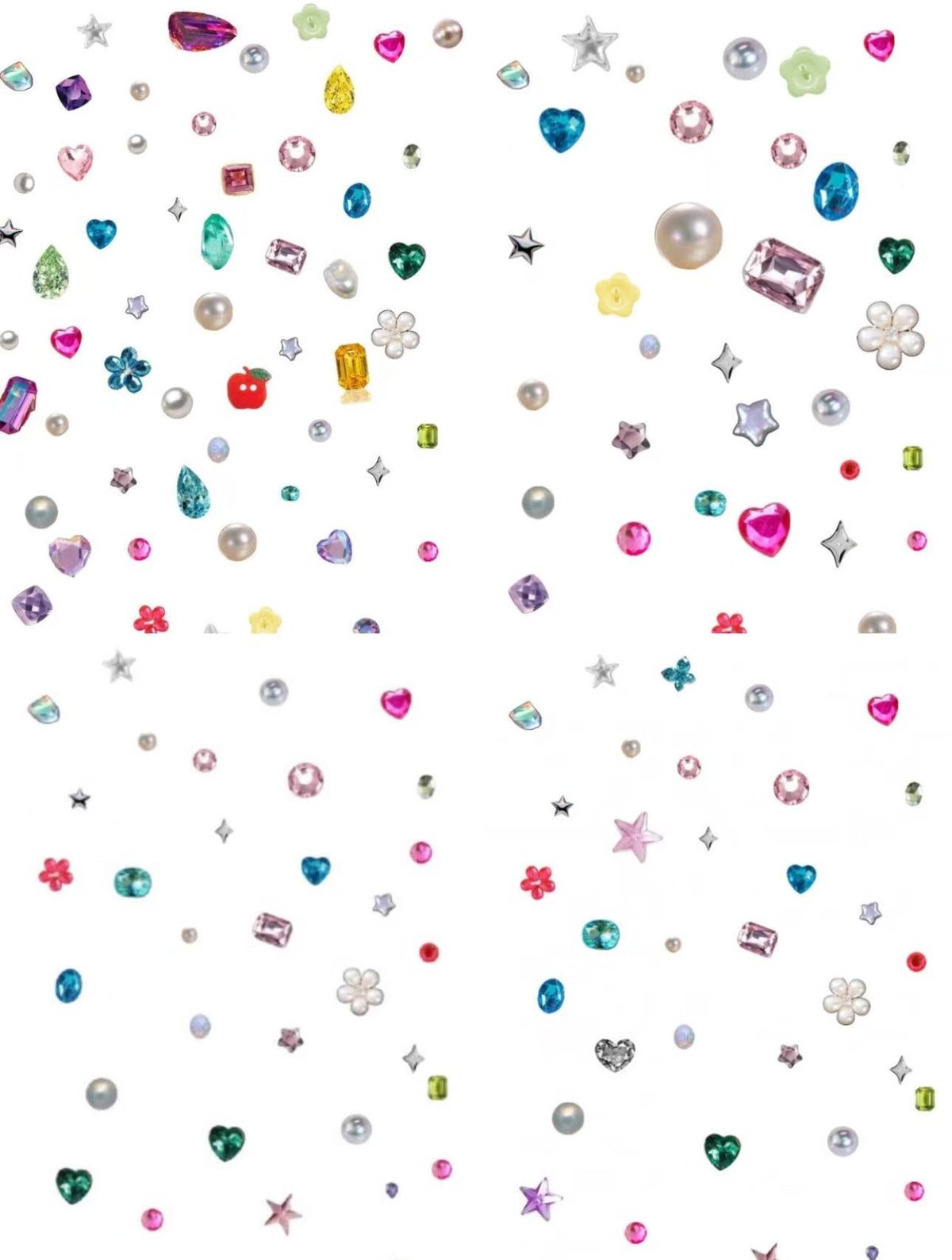 3228 Self Adhesive Rhinestone Gem Stickers in Assorted Colors and Shapes