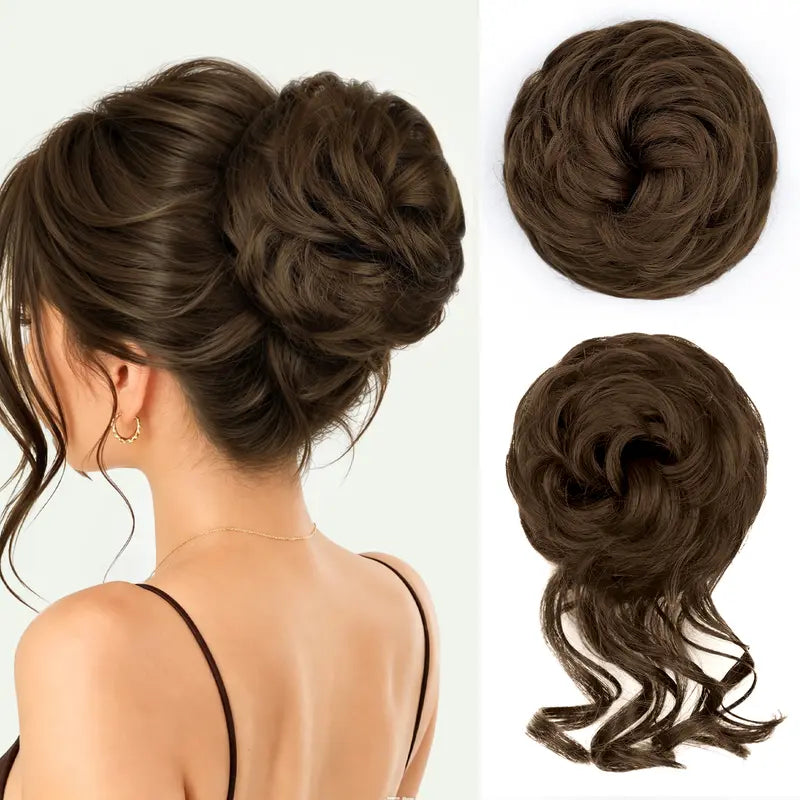 Wavy Curly Messy Bun Hair Scrunchie with Elastic Band for Updos [YQT:ULO-261006-006:87076720e7d6f610]