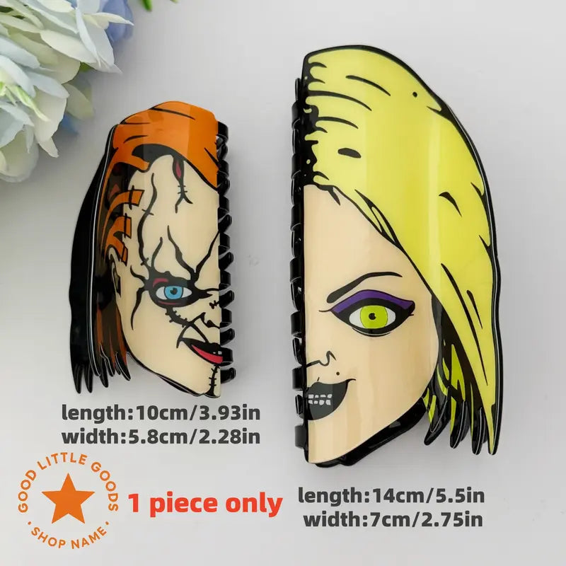 Halloween Claw Hair Clips with Horror Faces, Ghosts and Novelty Designs [YQT:ULO-261008-003:efa1591e0073928a]