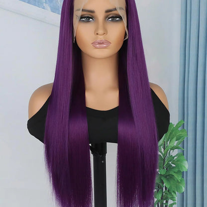 28 Inch Long Straight Synthetic Lace Front Wig in Multiple Colors [YQT:ULO-261008-004:3330eaaf00e24312]
