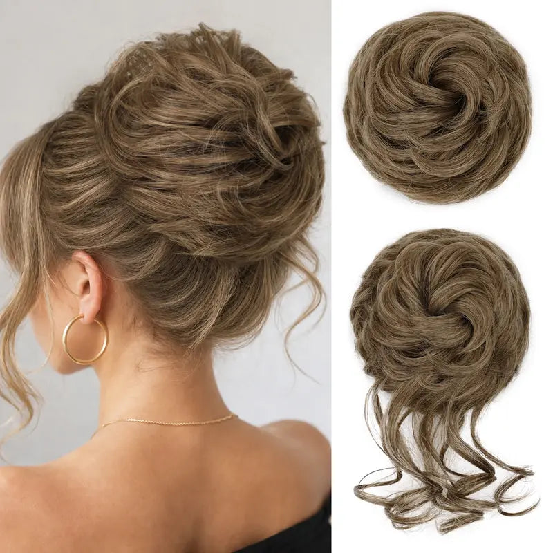 Wavy Curly Messy Bun Hair Scrunchie with Elastic Band for Updos [YQT:ULO-261006-006:5404b1b9a944745c]