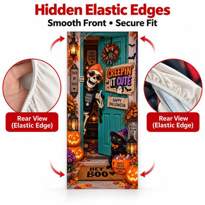 Christmas and Halloween Stretch Fabric Door Cover with Elastic Edges [YQT:ULO-261027-001:618b0028426b9910]