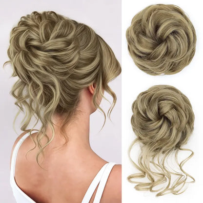 Wavy Curly Messy Bun Hair Scrunchie with Elastic Band for Updos [YQT:ULO-261006-006:79b79c2e91641a5e]