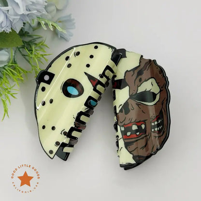 Halloween Claw Hair Clips with Horror Faces, Ghosts and Novelty Designs [YQT:ULO-261008-003:9389eadbe8a64256]