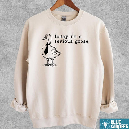 Serious Goose Sweatshirt, Funny Crewneck Sweatshirt