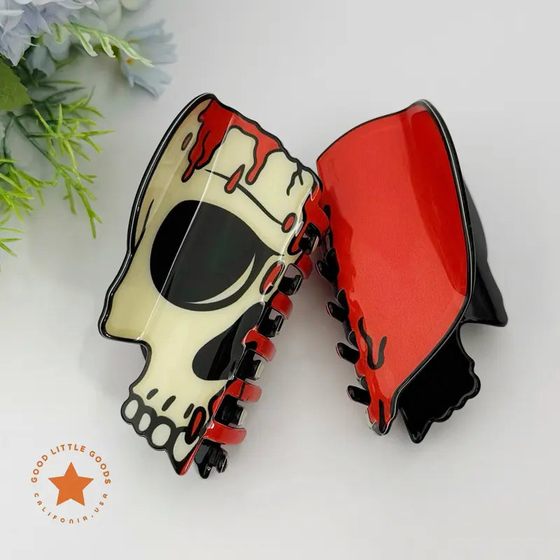 Halloween Claw Hair Clips with Horror Faces, Ghosts and Novelty Designs [YQT:ULO-261008-003:b76fdc0c580fd75b]