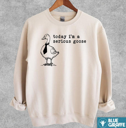 Serious Goose Sweatshirt, Funny Crewneck Sweatshirt