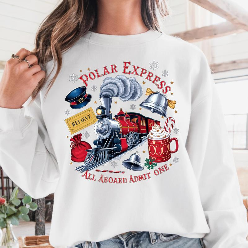 Vintage Train Polar Ex.press Christmas Sweatshirt Tshirt Hoodie