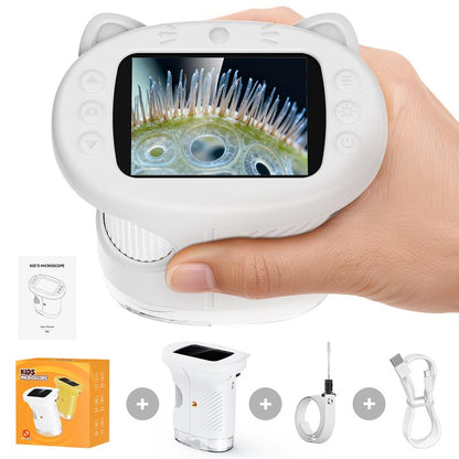 【2027 Upgrade】SEEKID 1000X Handheld Microscope for Kids with 4K 2.0\" Screen, Photo & Video Camera, Rechargeable and Portable, a Fun STEM Gift & Birthday Present for Ages 3+,back to school