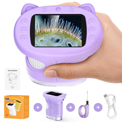 【2027 Upgrade】SEEKID 1000X Handheld Microscope for Kids with 4K 2.0\" Screen, Photo & Video Camera, Rechargeable and Portable, a Fun STEM Gift & Birthday Present for Ages 3+,back to school