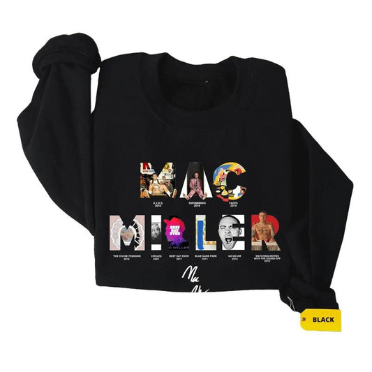 Mac Miller Album With Sign Graphic Sweatshirt, Vintage Rap Tee, Hip Hop Sweatshirt & Hoodie, Unisex Cotton T-Shirt, Streetwear Tropical